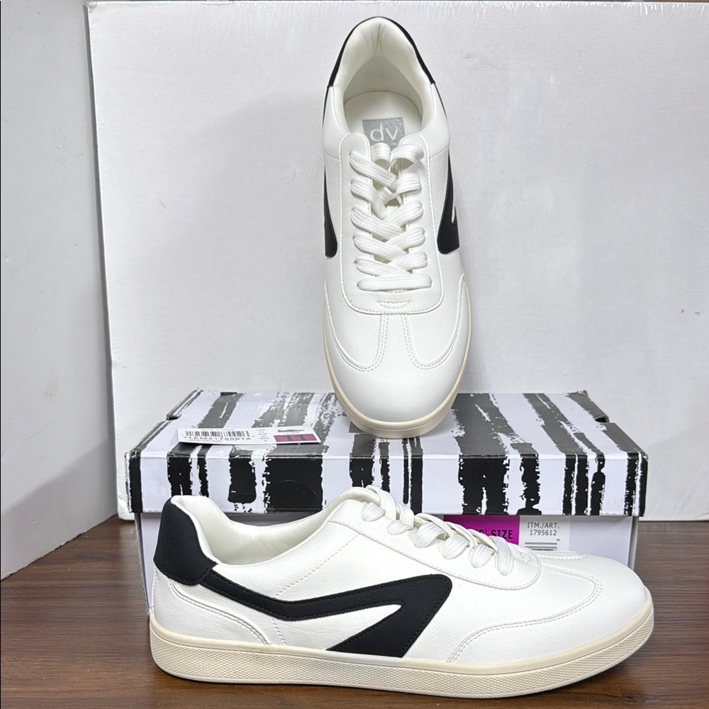 DV by Dolce Vita White and Black Retro Sneakers